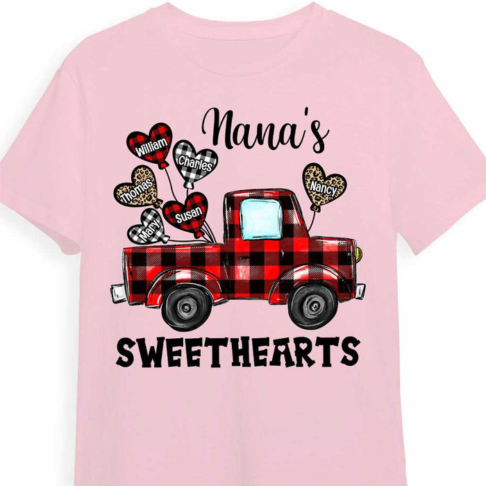 Personalized Grandma's Sweethearts Buffalo Plaid Truck Shirt - Hoodie - Sweatshirt OB254 30O34 1