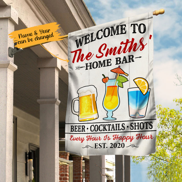 Personalized Home Bar Happy Hour Flag AG133 67O65 1