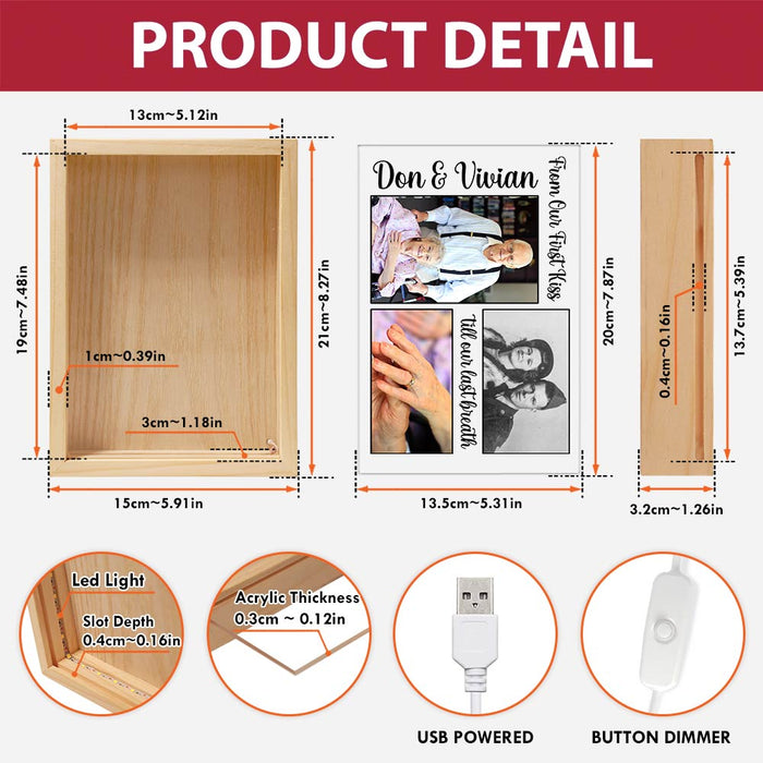 Personalized Couples Gift From Our First Kiss Picture Frame Light Box 31550 1
