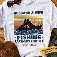 Personalized Fishing Husband & Wife White T Shirt JN181 95O57 thumb 1