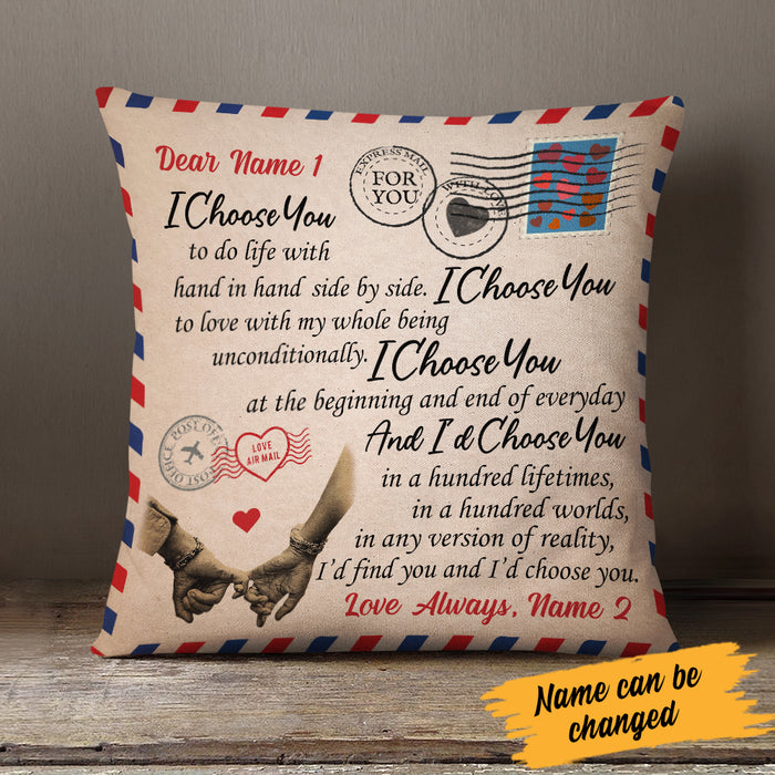 Personalized I Choose You Love Letter Couple Pillow DB72 65O34 1