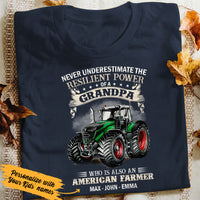 Personalized Never Underestimate A Farmer Grandpa  With Tractor T Shirt JL283 28O47 thumb 1