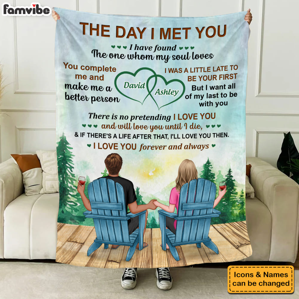 Personalized Gift For Couple The Day We Met Blanket 31260 Primary Mockup