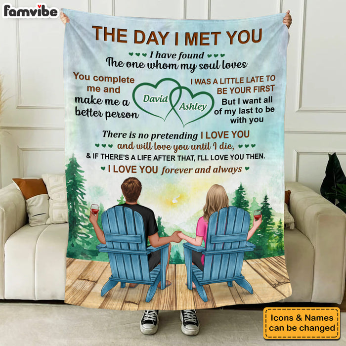 Personalized Gift For Couple The Day We Met Blanket 31260 1