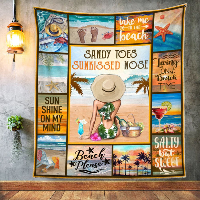 Beach Sandy Toes Sunkissed Nose Fleece Blanket JN263 67O58 1
