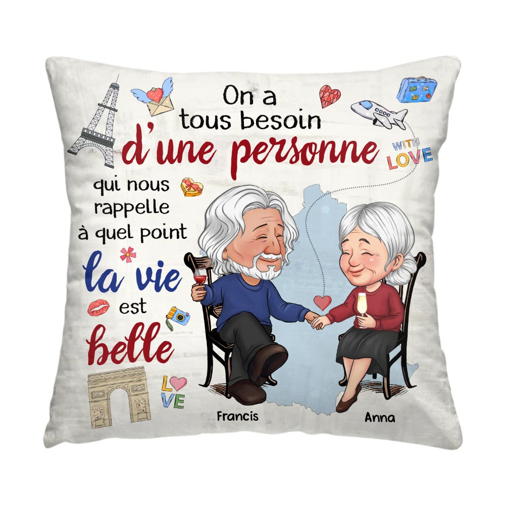 Personalized French Couple Gift À Quel Point La Vie Est Belle Pillow 30913 Primary Mockup