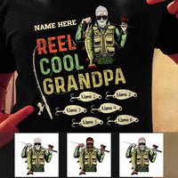 Personalized Fishing Reel Cool Dad Grandpa T Shirt MR182 65O36 thumb 1