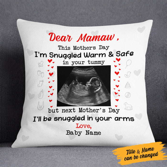 Personalized Baby Snuggled Up In Love Of Mom Pillow MR51 65O53 (Insert Included) 1