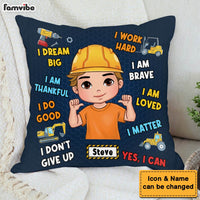 Personalized Inspiring Gift For Grandson I Dream Big Excavation Construction Machines Theme Pillow 31087 thumb 1