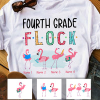 Personalized Teacher Flamingo Flock T Shirt JN271 30O34 thumb 1