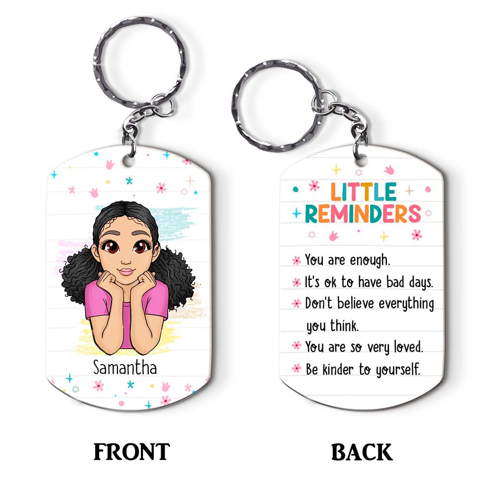 Personalized Mental Health Gift For Granddaughter Little Reminders Aluminum Keychain 22837 Primary Mockup