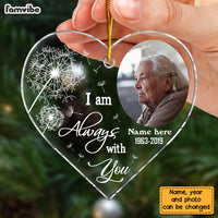 Personalized Memorial Dandelion Upload Photo Heart Ornament 30025 thumb 1