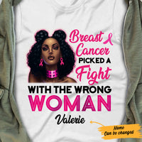 Personalized BWA Breast Cancer Picked A Fight T Shirt AG101 26O57 thumb 1