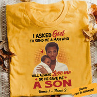 Personalized BWA Mom and Son I Asked God For A Man T Shirt SB101 67O57 thumb 1
