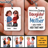 Personalized Gift for Mother's Day Behind A Crazy Daughter Wood Keychain 24750 thumb 1
