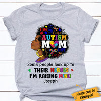 Personlized Autism Mom BWA Raising Her Hero T Shirt AG52 29O34 thumb 1