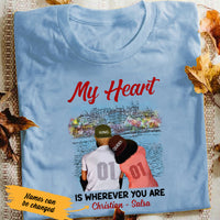 Personalized BWA Couple My Heart Is Wherever You Are T Shirt AG262 73O47 thumb 1