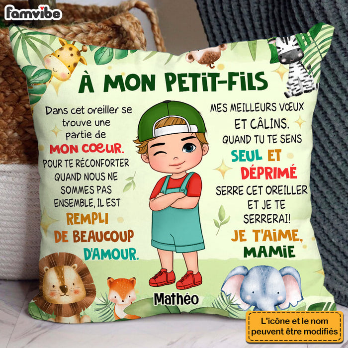Personalized Gift For Grandson French Woodland Animals Pillow 30787 1