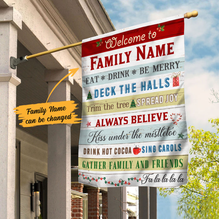 Personalized Christmas Rules Flag NB181 81O58 1