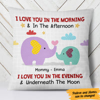 Personalized Elephant Mom And Baby Love Pillow FB248 81O47 thumb 1