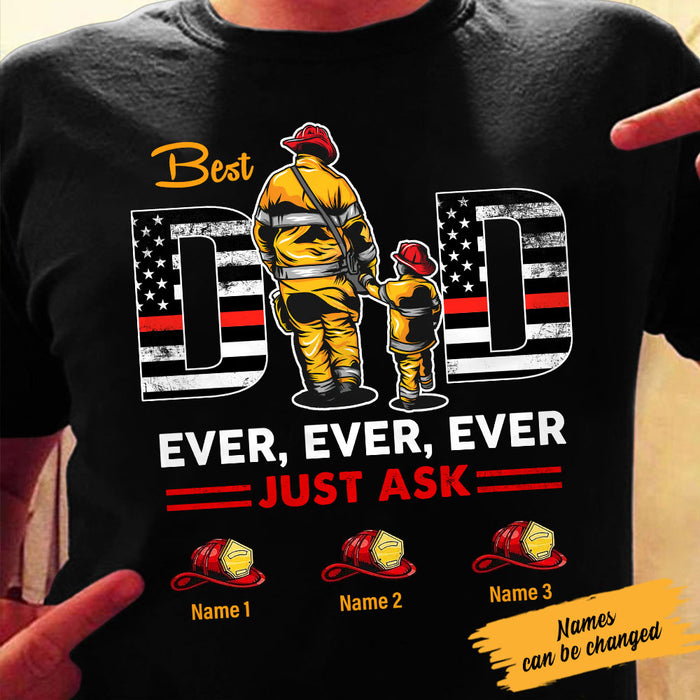 Personalized Dad Grandpa Firefighter T Shirt MY242 30O58 1