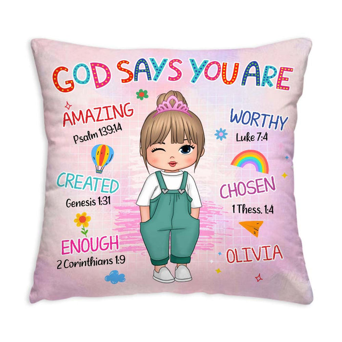 Personalized Birthday Gift For Granddaughter God Says I Am Pillow 31621 1