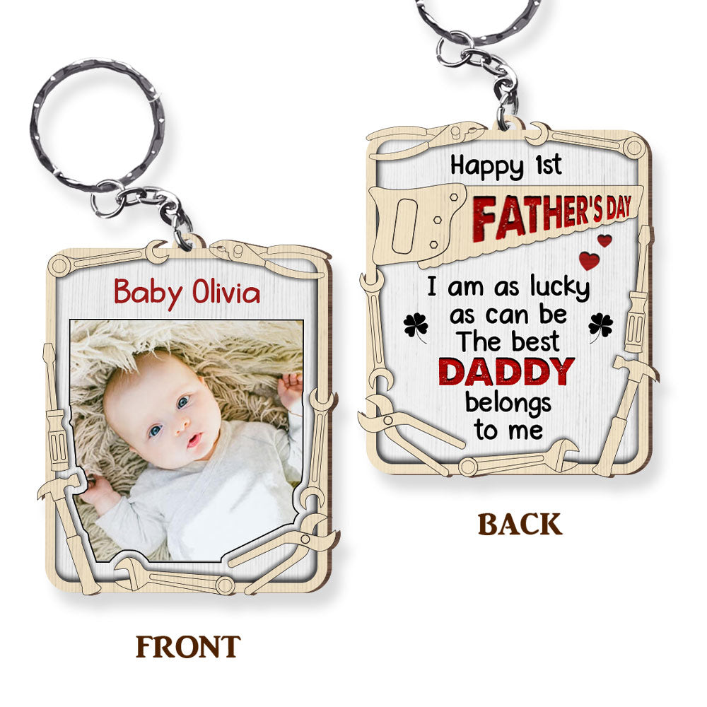 Personalized Gift for New Dad Wood Keychain 25284 Primary Mockup