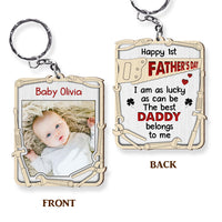 Personalized Gift for New Dad Wood Keychain 25284 thumb 1