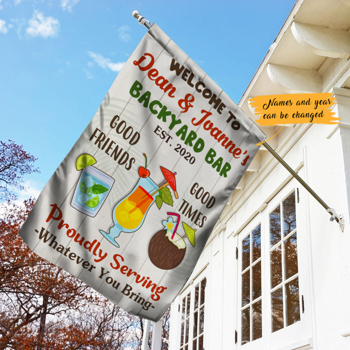 Personalized Backyard Bar Gardening Proudly Serving Flag AG71 30O47 1