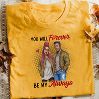 Personalized BWA Couple Forever Always T Shirt AG111 65O57 thumb 1