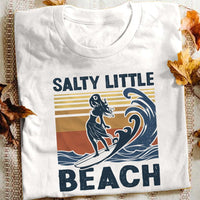 Surfing Salty Little Beach White T Shirt JN132 85O53 thumb 1