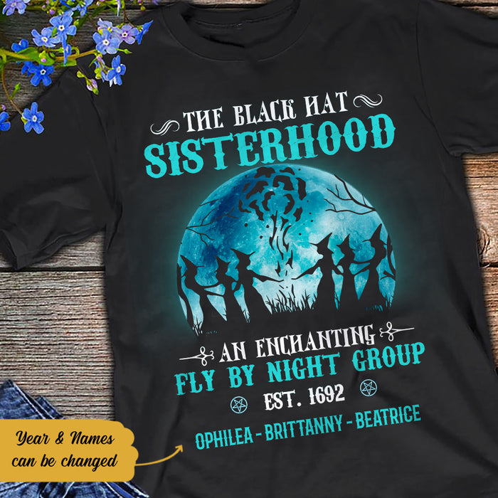 Personalized Black Hat Sisterhood Witch Halloween T Shirt JL162 73O58 1