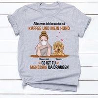 Personalized Dog Mom Coffee German Hund Kaffee T Shirt AP73 81O34 thumb 1