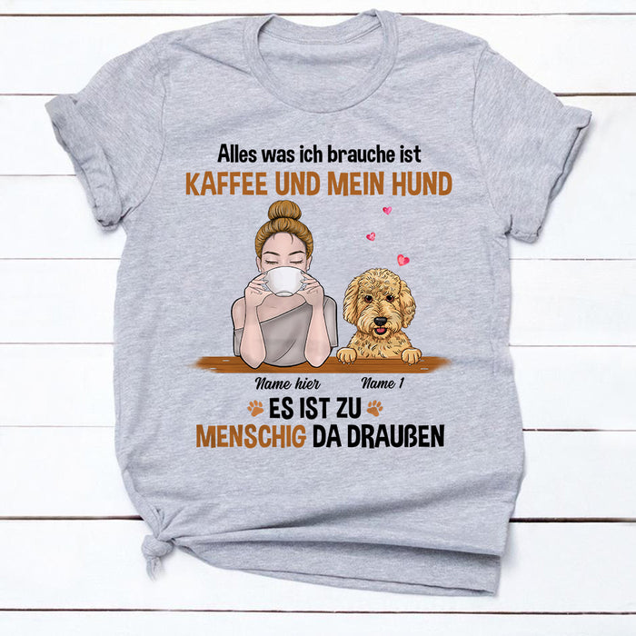 Personalized Dog Mom Coffee German Hund Kaffee T Shirt AP73 81O34 1