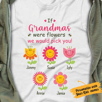 Personalized Grandma Flower White T Shirt JN182 95O47 thumb 1