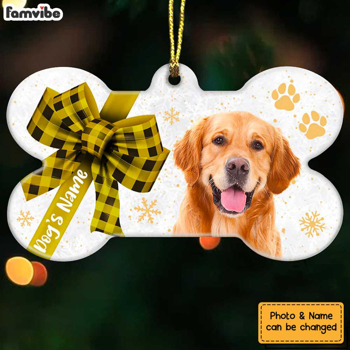 Personalized Christmas Dog Photo Bone Ornament OB281 26O36 1