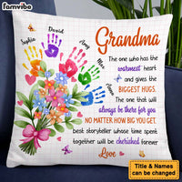 Personalized Gift For Grandma Floral Handprints Pillow 30673 thumb 1