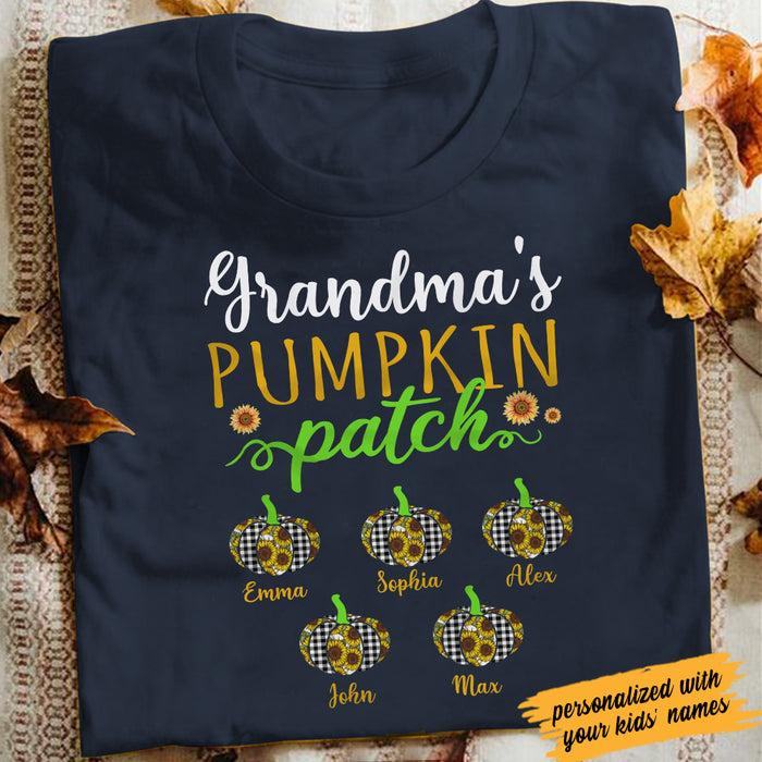 Personalized Grandma's Pumpkin Patch Fall Halloween T Shirt SAG212 81O34 1