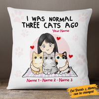 Personalized Cat I Was Normal Pillow JR231 30O53 (Insert Included) thumb 1