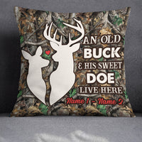 Personalized Hunting Deer Couple Valentine Pillow  JR51 81O34 (Insert Included) thumb 1