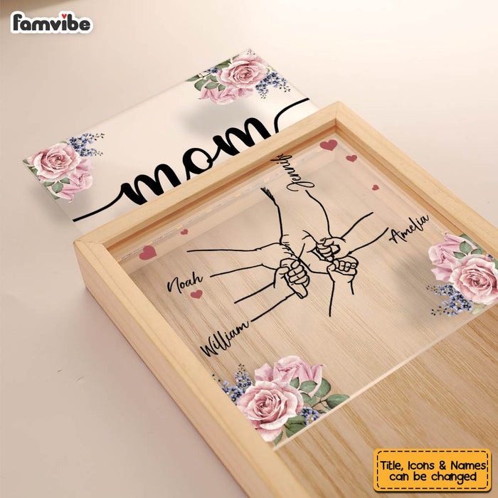 Personalized Gift For Mom Grandma Holding Mom's Hand Picture Frame Light Box 31532 1