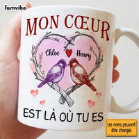 Personalized Couple French Mon Cœur Est Là Où Tu Es Mug 31034 thumb 1