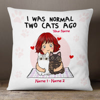 Personalized Cat I Was Normal Pillow JR231 30O53 (Insert Included) thumb 1