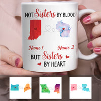 Personalized Sisters By Heart Long Distance Watercolor Mug SB2417 30O34 thumb 1