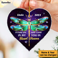 Personalized Memorial Gift Dragonfly Hold You In My Heart Heart Ornament 30073 thumb 1