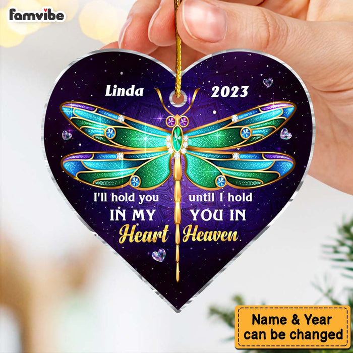 Personalized Memorial Gift Dragonfly Hold You In My Heart Heart Ornament 30073 1