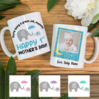 Personalized Elephant Happy 1st Mother Day Mug FB232 67O36 thumb 1
