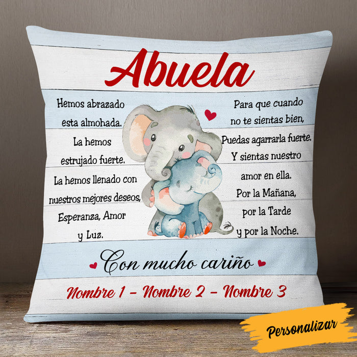Personalized Spanish Abuela Elephant Grandma Pillow AP147 65O53 (Insert Included) 1