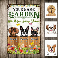 Personalized Dog Garden Little Helpers Metal Sign JN301 95O36 thumb 1