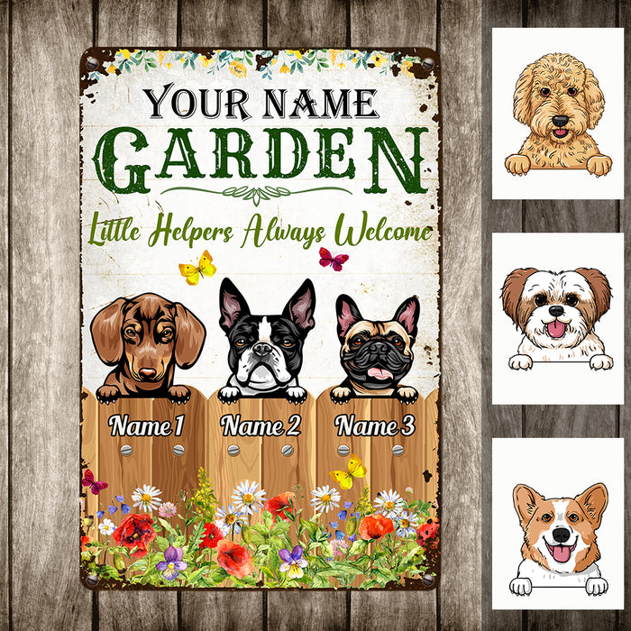 Personalized Dog Garden Little Helpers Metal Sign JN301 95O36 1
